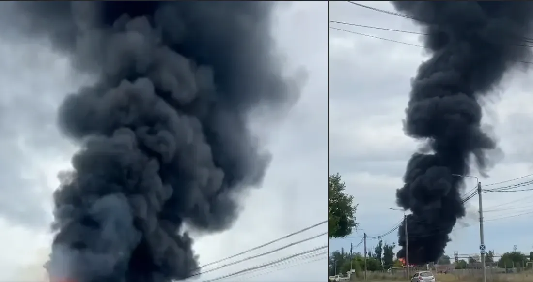Incendiul de lângă rafinăria Lukoil a fost localizat. Flăcările au afectat 1.500 mp: imagini uluitoare - VIDEO