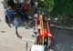 Ambulanță SMURD, răsturnată în fața ISU Buzău în urma unui impact cu un autoturism 